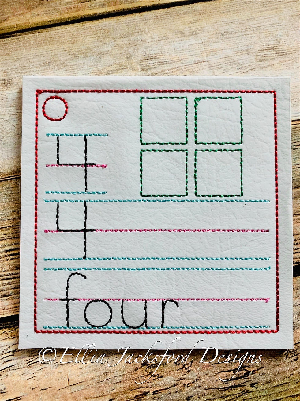Thumbnail: ITH Number 1-5 Writing Worksheets Embroidery Design