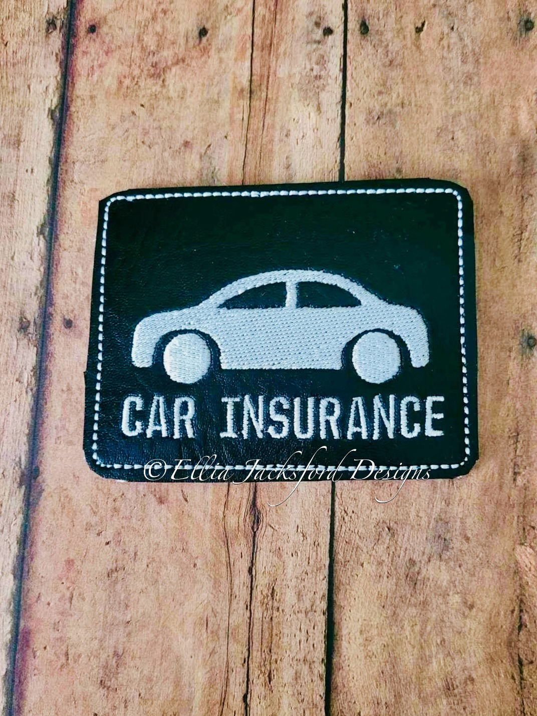 Car Insurance Holder Embroidery Design