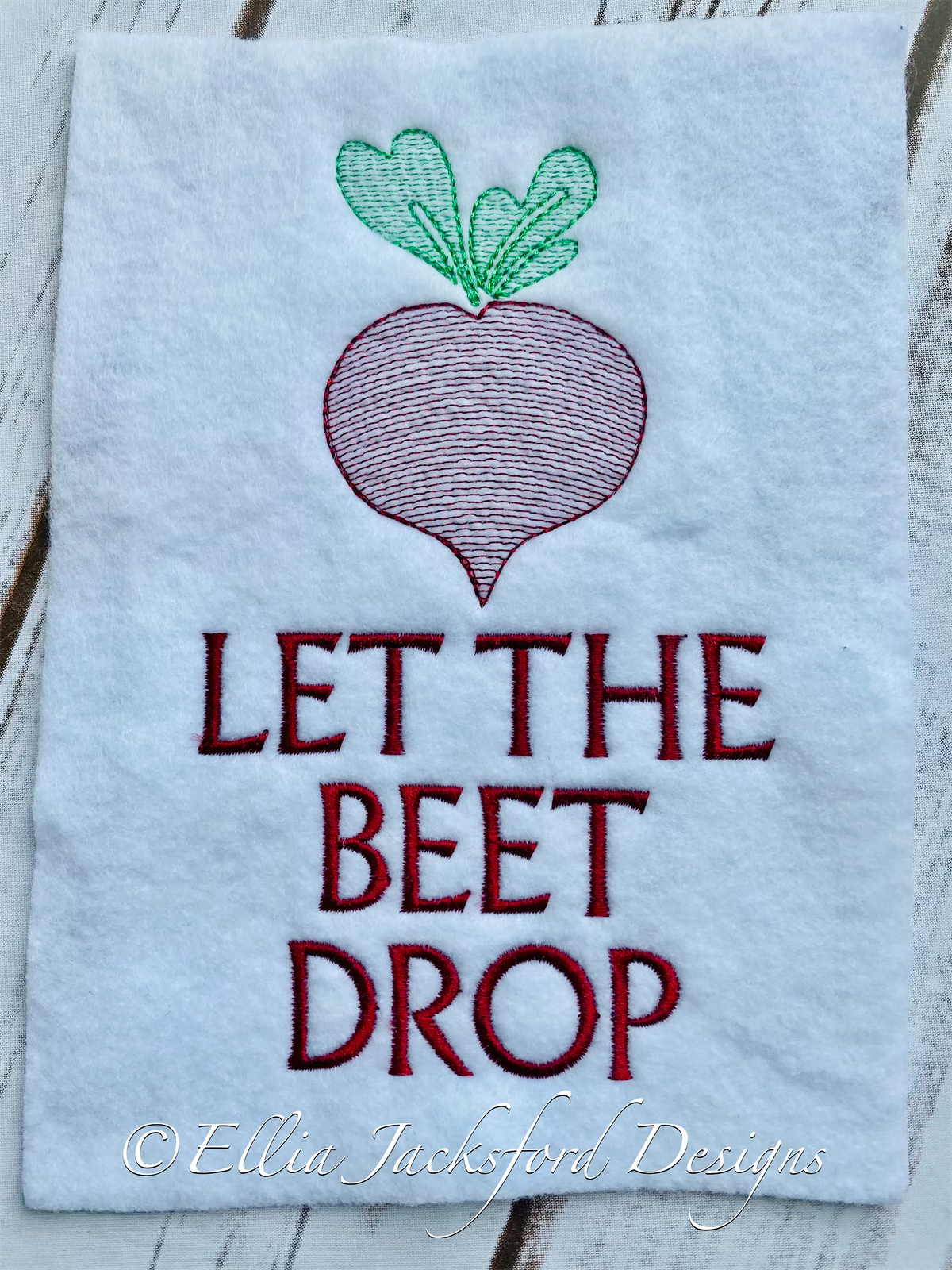 Beet Drop Sketch Embroidery Design 3 SIZES