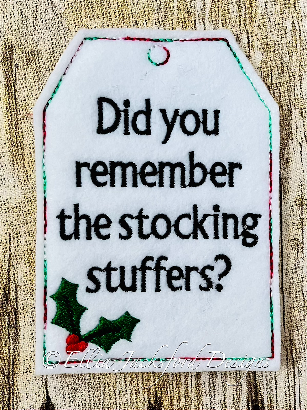Thumbnail: 12 Days of Christmas Alcohol Tags Embroidery Design