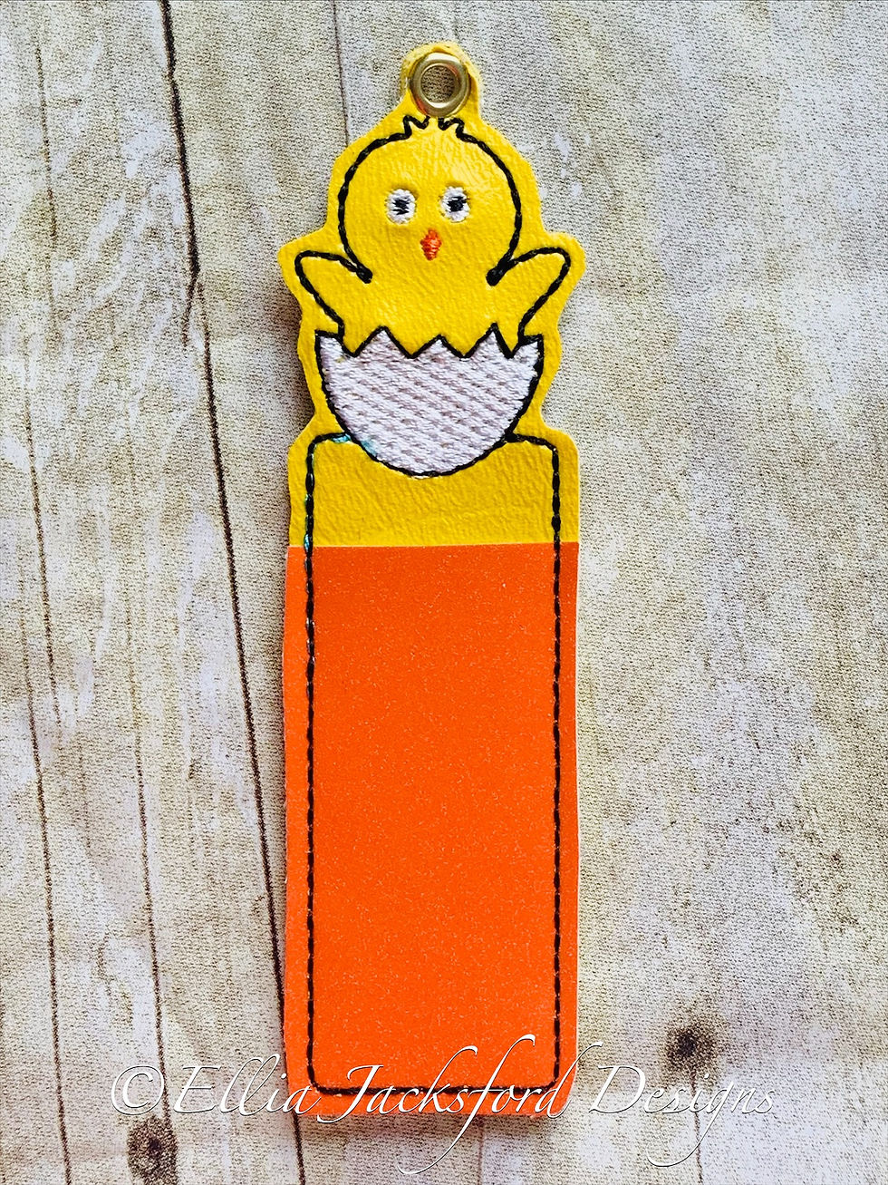 Thumbnail: ITH Chick in Egg Lipbalm Holder Embroidery Design