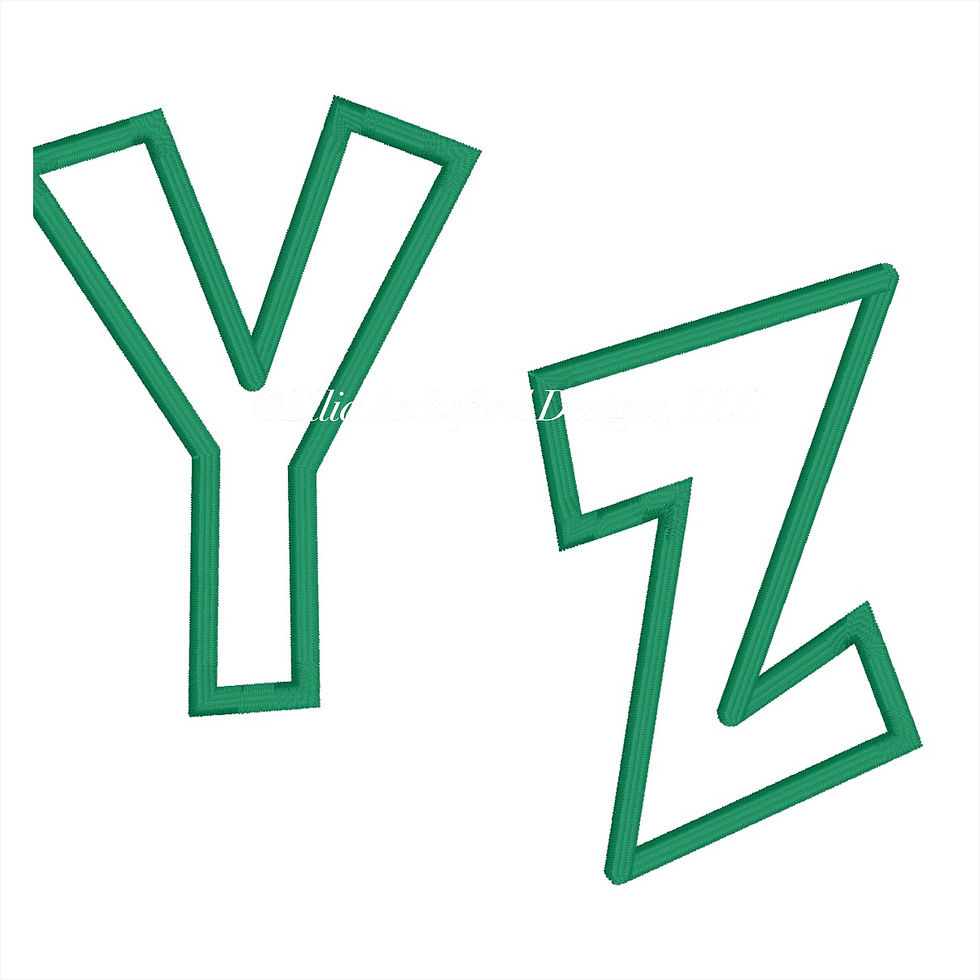 Thumbnail: 2in Green One Applique Font Embroidery Design 26 Files
