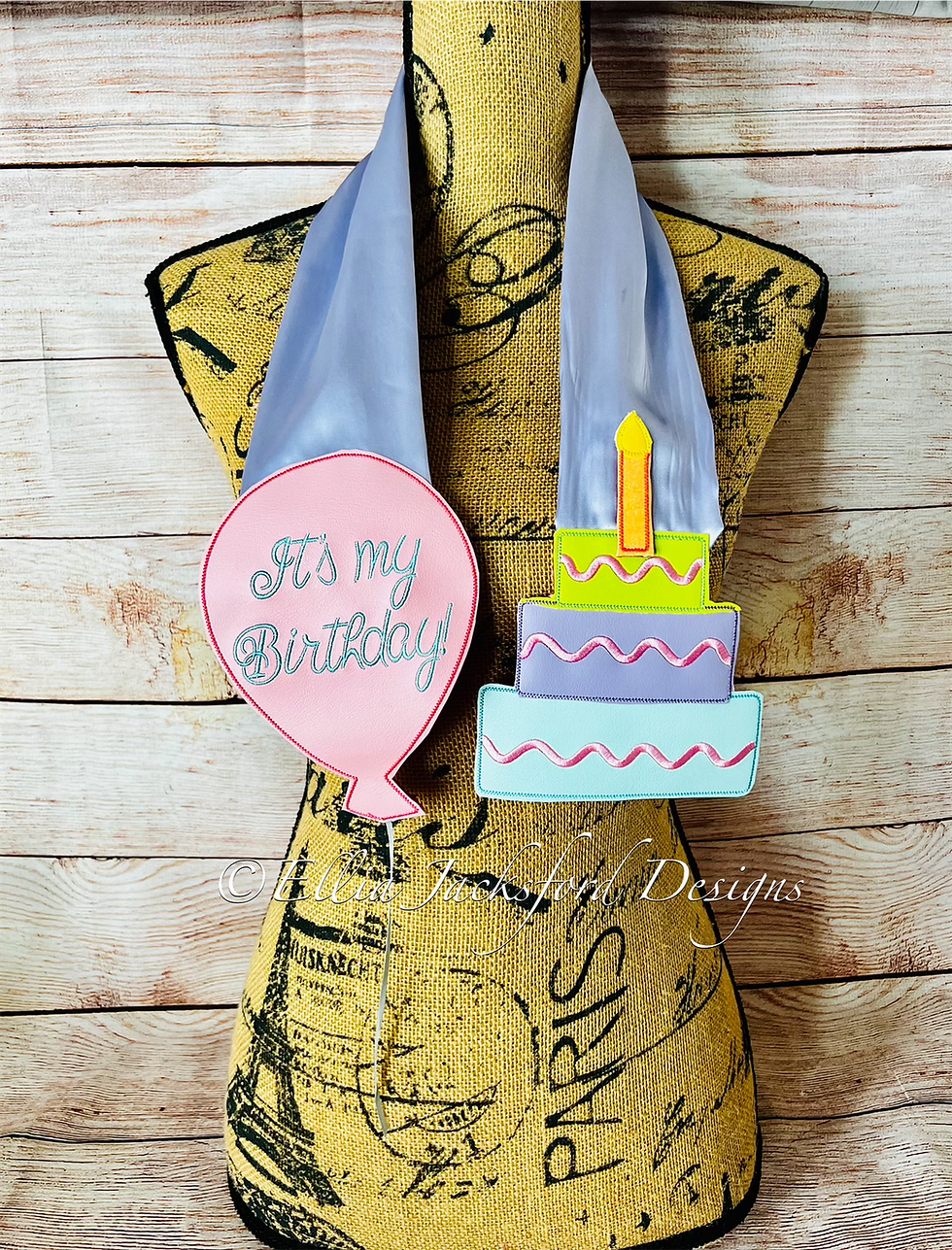 Thumbnail: Birthday Scarf Embroidery Design BUNDLE