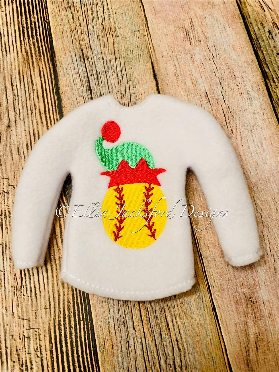 Thumbnail: Christmas Sports Doll Sweater Embroidery Design 7 FINISHES