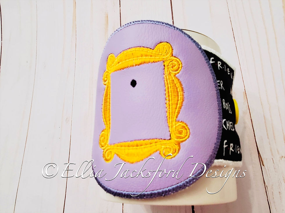 Thumbnail: ITH 4x4 Frame Coffee Sleeve and Mug Rug Embroidery Design with BONUS FILE