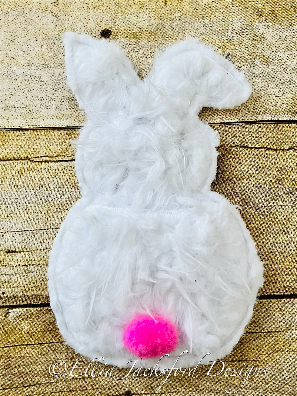 Thumbnail: ITH Bunny Butt Silverware Holder Embroidery Design 4 FINISHES