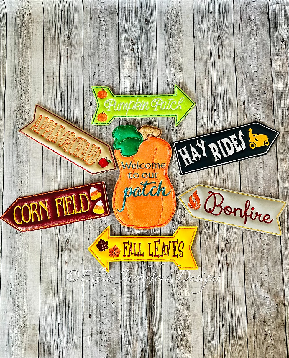 Thumbnail: Fall Sign Embroidery Design 7 FINISHES