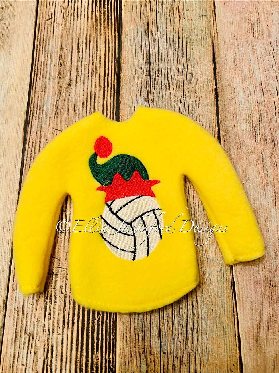 Thumbnail: Christmas Sports Doll Sweater Embroidery Design 7 FINISHES