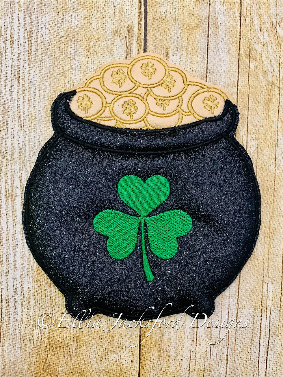 Thumbnail: ITH Pot of Gold Feltie Embroidery Design 2 SIZES