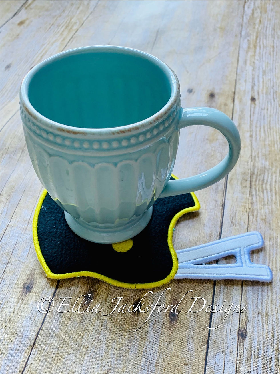 Thumbnail: ITH Football Helmet Mug Rug Embroidery File 2 SIZES