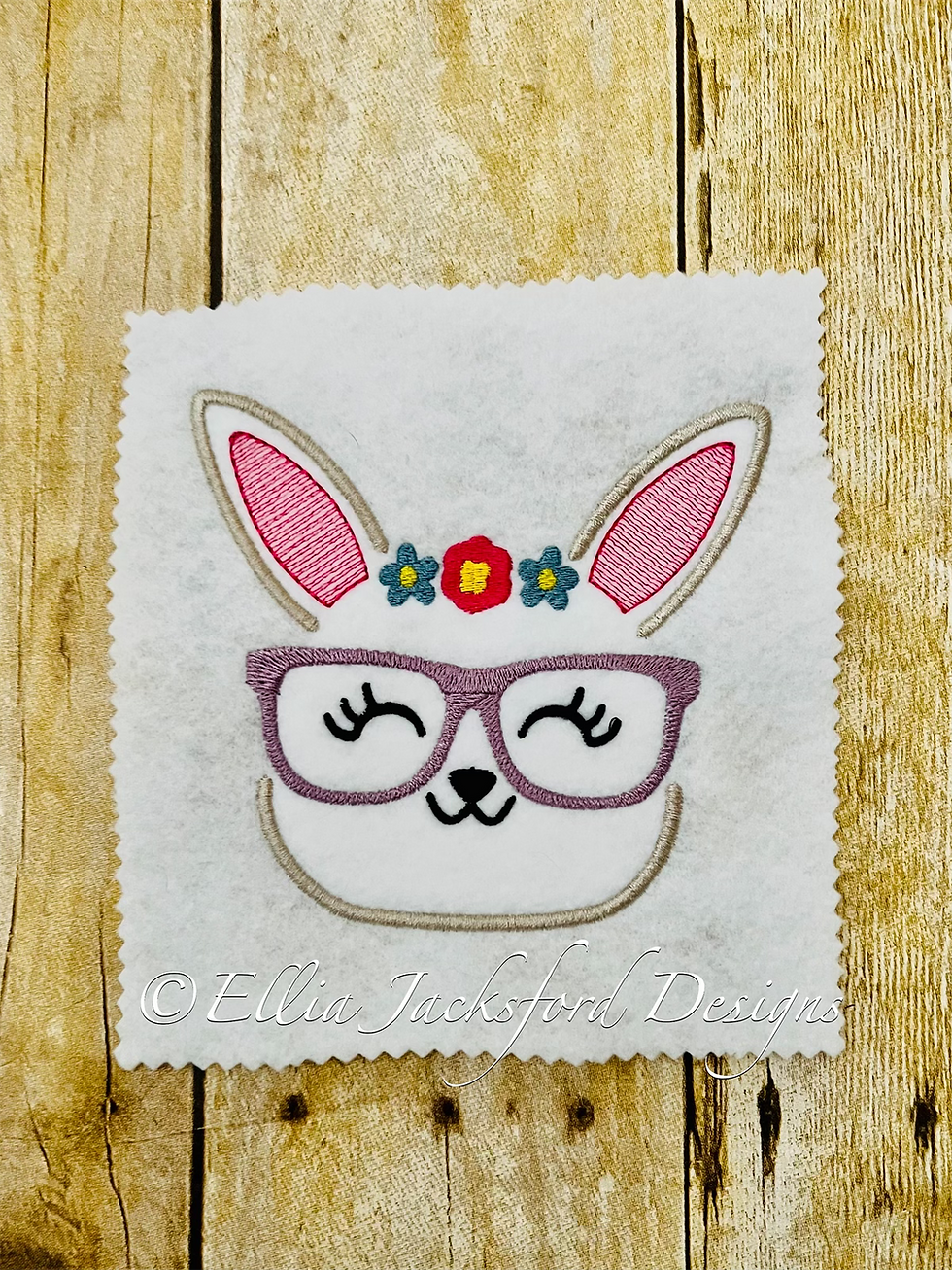 Thumbnail: Girl Bunny Face Embroidery Design 4 SIZES