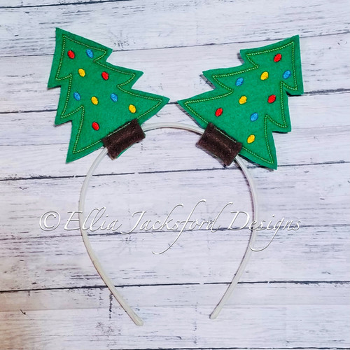 ITH Christmas Tree Headband Embroidery Design 2 SIZES Ellia Jacksford