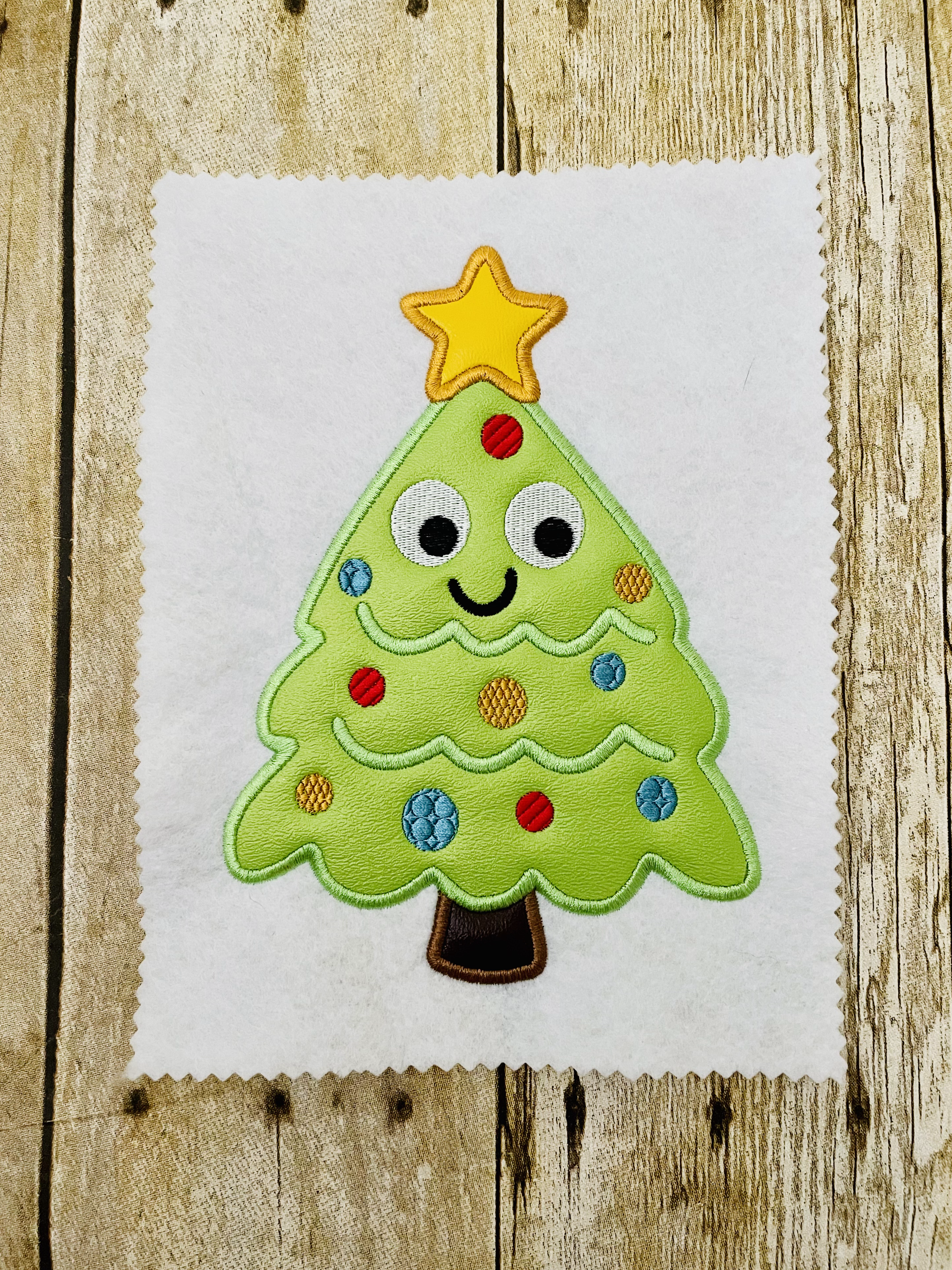 Christmas Tree Applique Embroidery Design 3 SIZES