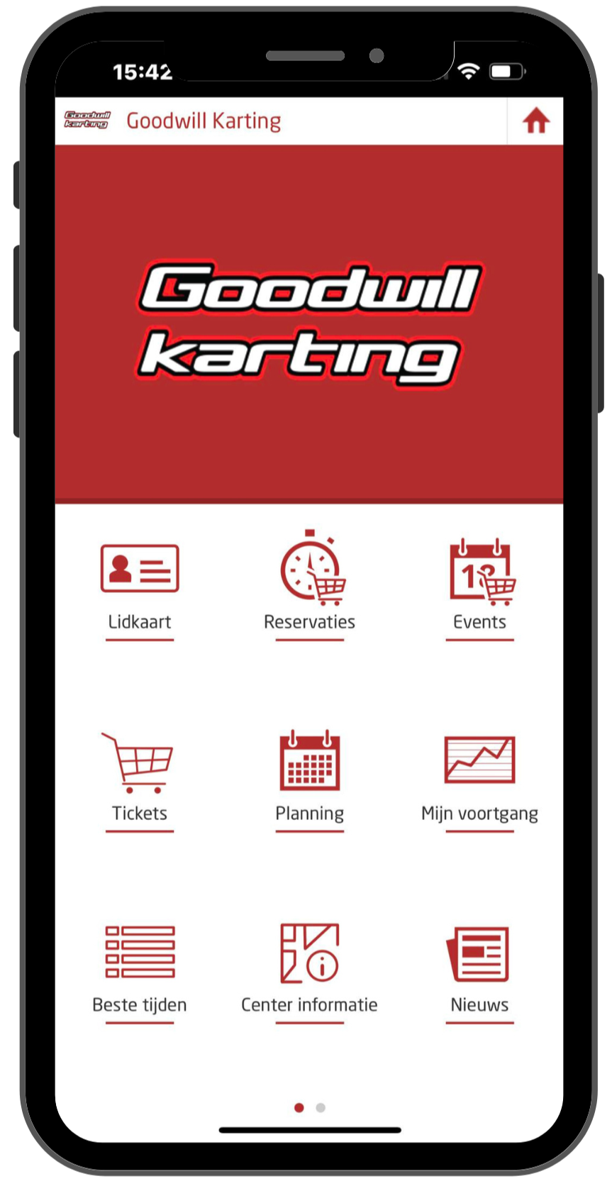 GoodwillKarting_Onze app