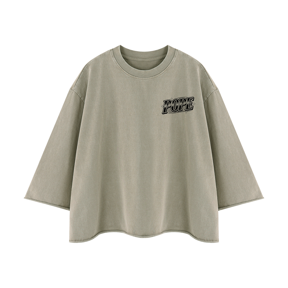 Thumbnail: Unisex Mineral Wash Raw Hem Boxy T-Shirt