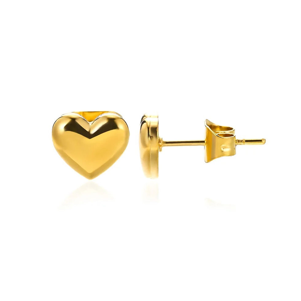 Thumbnail: Hollow Zircon Heart Earrings For Women Stainless Steel Gold Color Heart Earring 