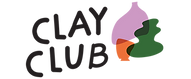 Clay Club Logo in black, orange, green and purple