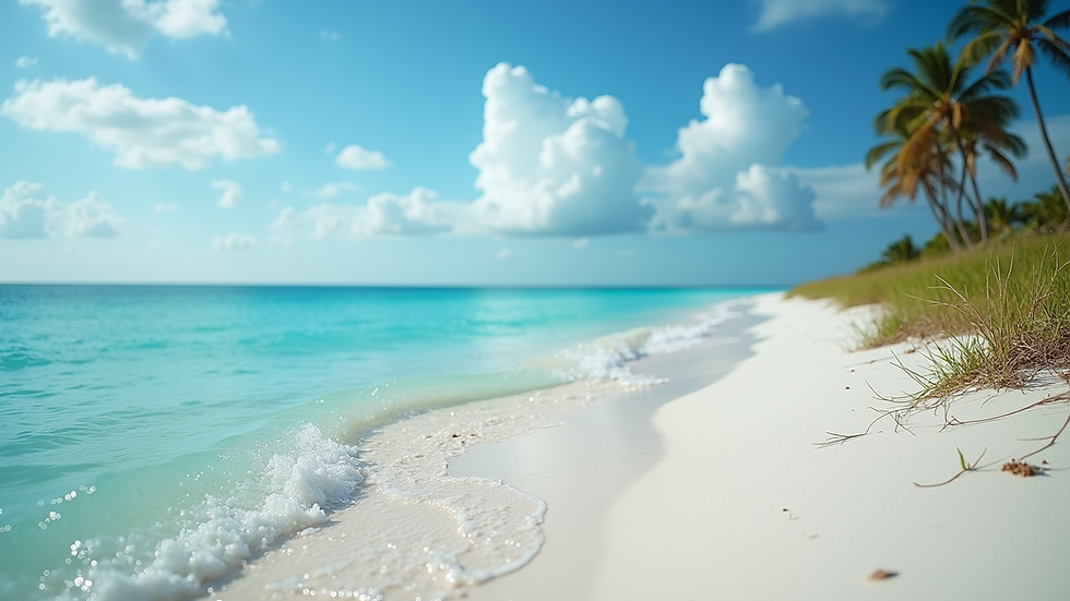 Eye-level view of a Florida coastline with clear blue waters