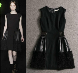 Autumn Winter European Fashion Runway Elegant Sequined Black Vest Dress.png