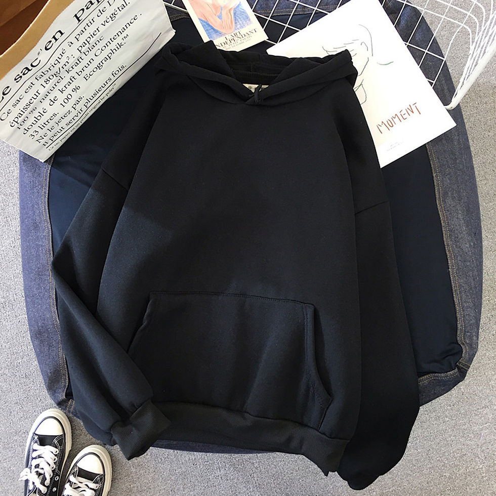 Thumbnail: ​​Unisex Oversized Hoodie Minimalist Solid Color French Pullover Women Stree
