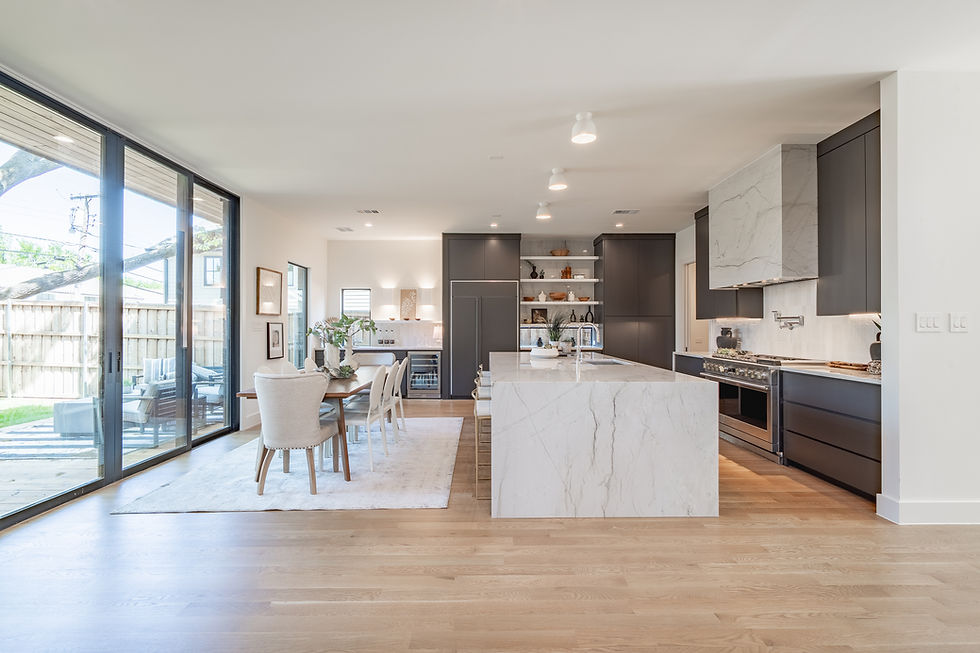 Luxury, Modern, Custom Home, Kitchen and Backyard