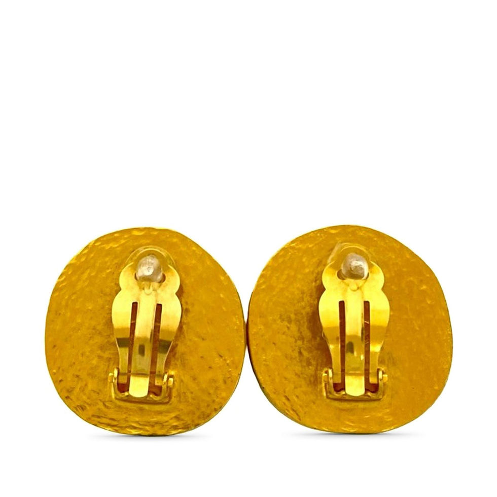 Miniature : Boucles d’Oreilles Ovales CC Clip Vintage bijouterie dorée  – CHANEL