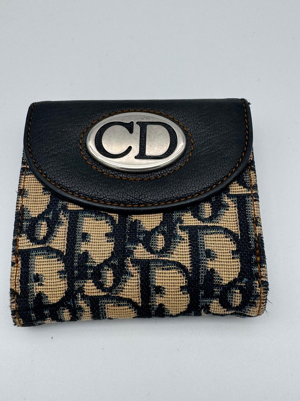 Miniature : Portefeui“Trotter Canvas” en toile monogramme et cuir noir – DIOR vintage - Dior