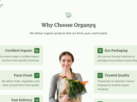 Organyq - eCommerce template for organic food on wix studio