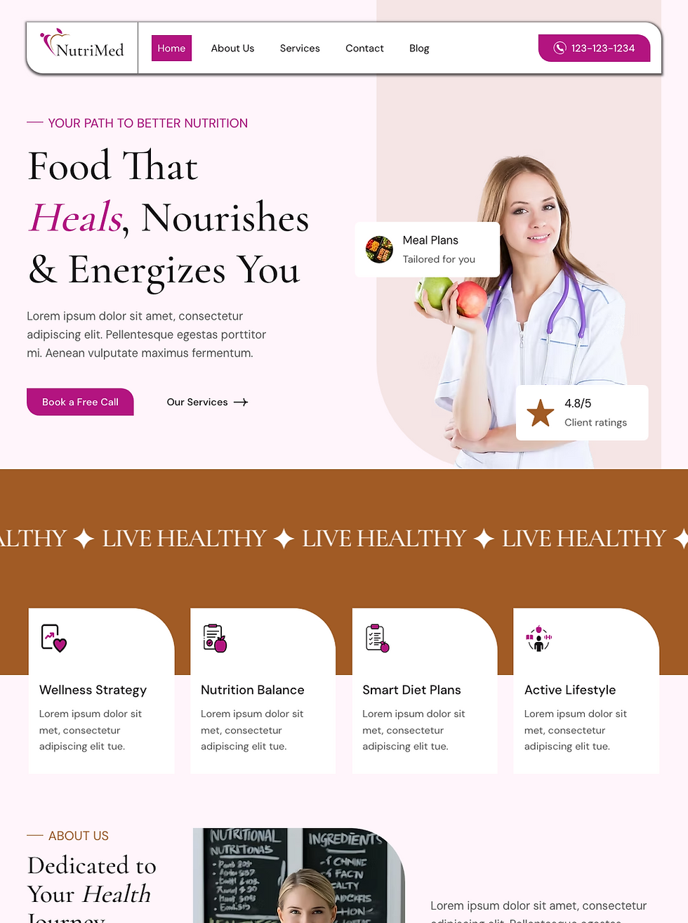 NutriMed - Wix Studio template for Nutrition & Wellness