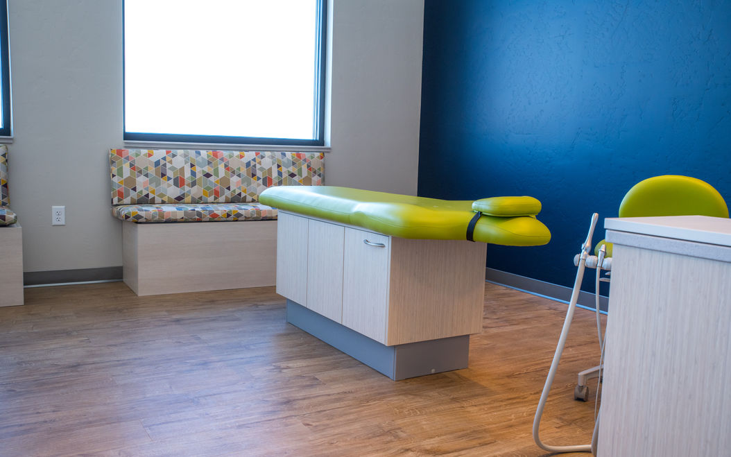 children's dentist chair at pediatric dentist office