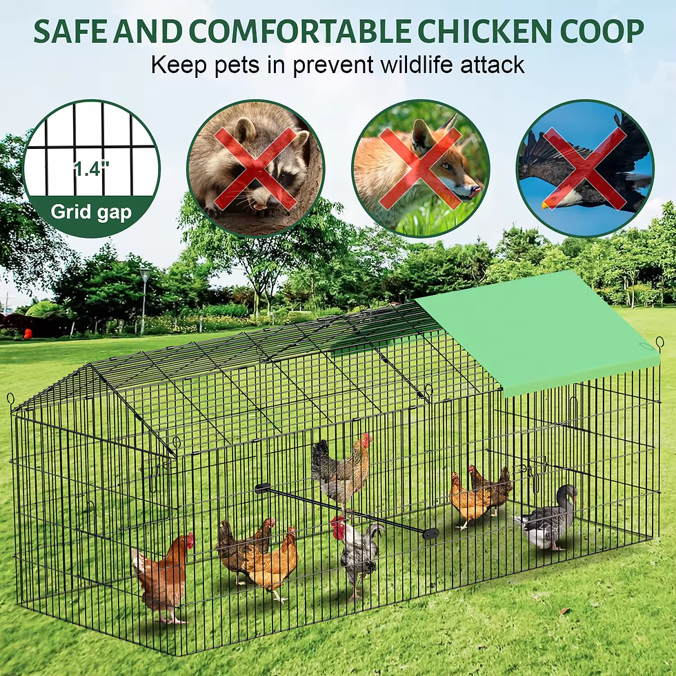 Thumbnail: Chicken Coop 71"×30" Chicken Run Pen for Yard with Cover Outdoor Metal Portable
