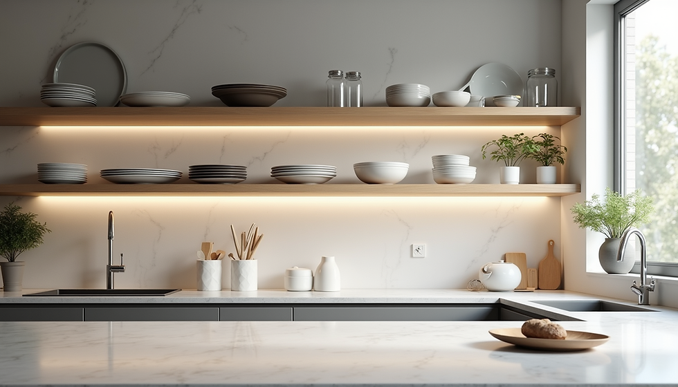 Kitchen cabinetry and interior finishes