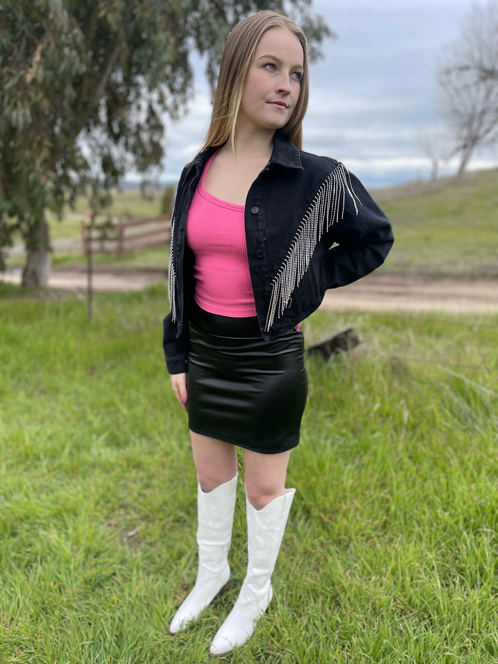 Thumbnail: Black Rhinestone Denim