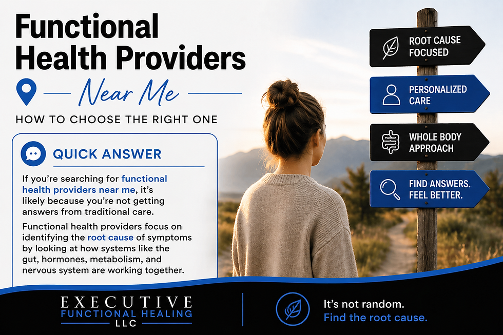 Functional health provider root cause approach holistic health support