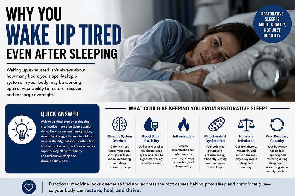 Functional medicine explanation of waking up tired after sleeping