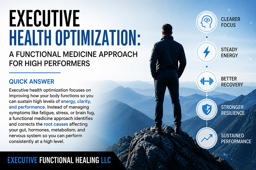 Executive health optimization functional medicine high performance energy and recovery