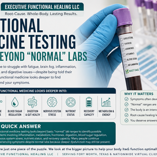 Functional medicine explanation of testing beyond normal lab ranges