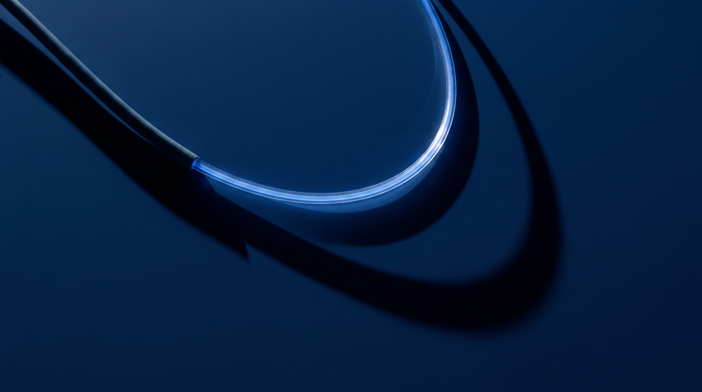 A single clean cable neatly routed, representing a simpler, streamlined alternative.