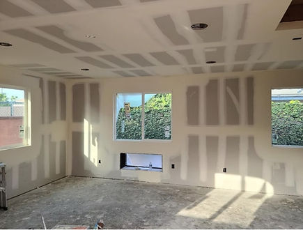 Drywall installation in progress at a St. Catharines home