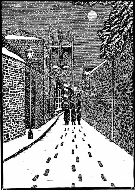 Footprints on Magpie Lane, Oxford