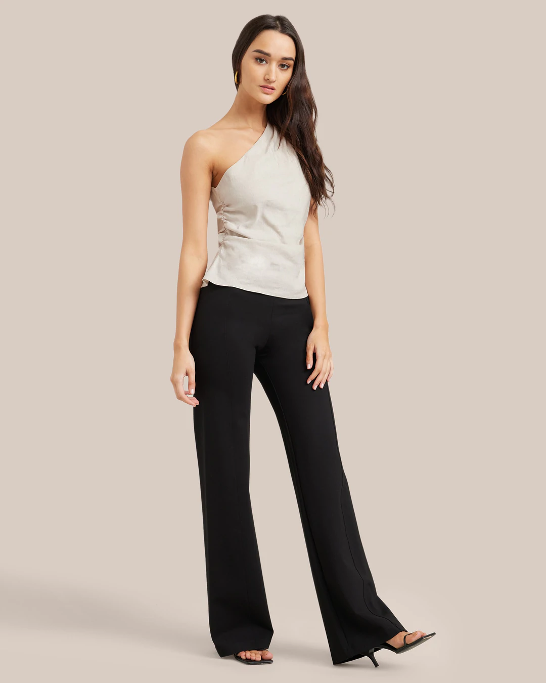 Modern Citizen Laurie One-Shoulder Linen Blouse