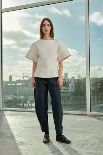 dium. cotton tiered blouse【タグ付き】 BTFBM Womens Summer Tops 2025 Fall Mock Neck Batwing Sleeve
