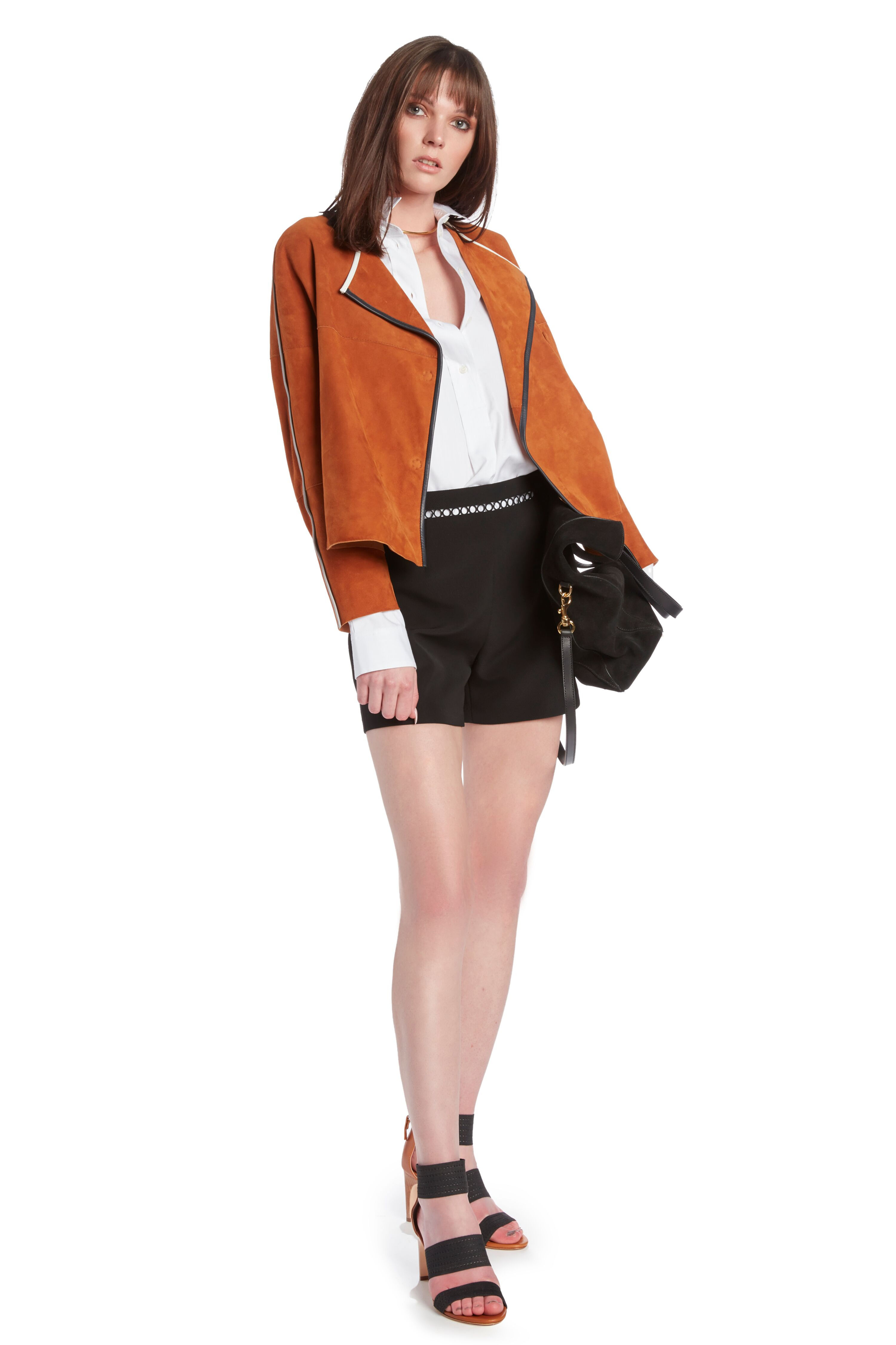 LIVEN Short Jacket with Contrasting Trim