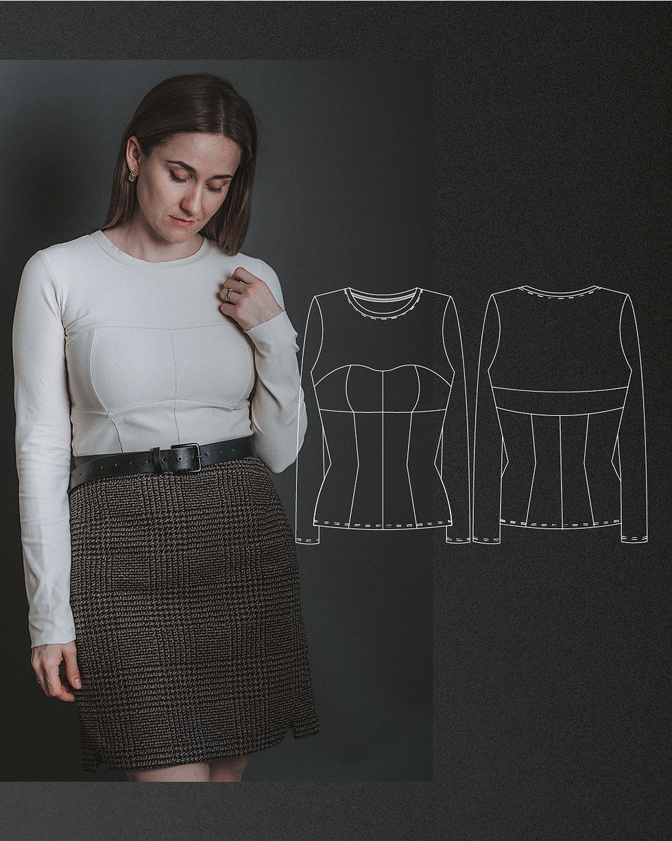 Julia long-sleeved top digital sewing pattern