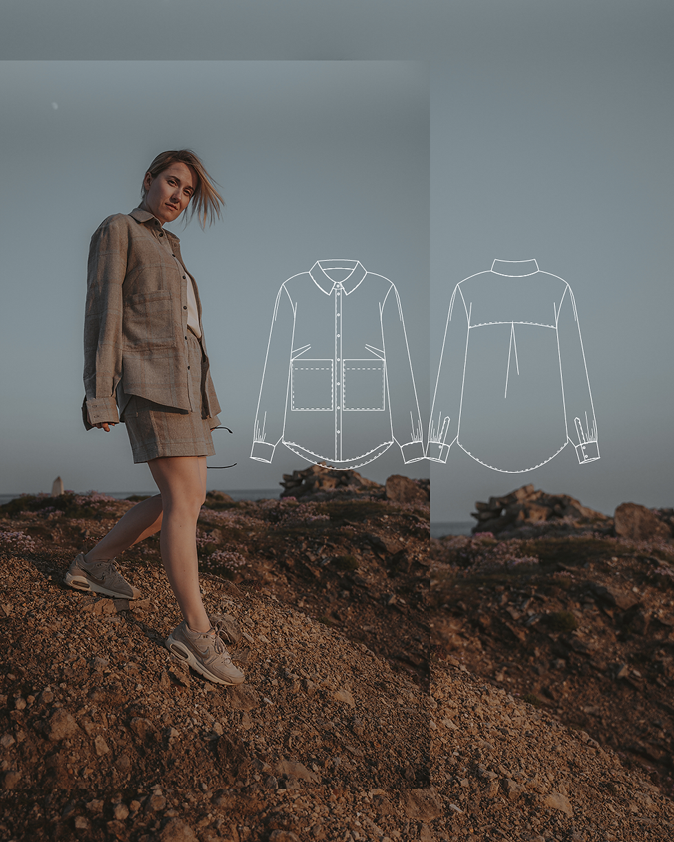 Zoe Shirt digital pdf sewing pattern
