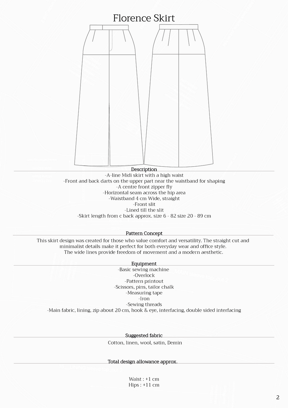 Thumbnail: Florence skirt digital sewing pattern
