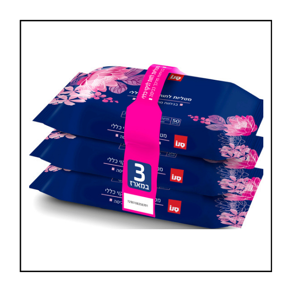 سانو – مناديل رطبة للتنظيف العام 99.9% – 3 × 50 فوطة (صنوبر)