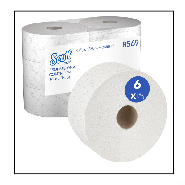 ورق تواليت كبير الحجم – 6 رول – مزدوج الطبقات – SCOTT CONTROL 8569 KIMBERLY