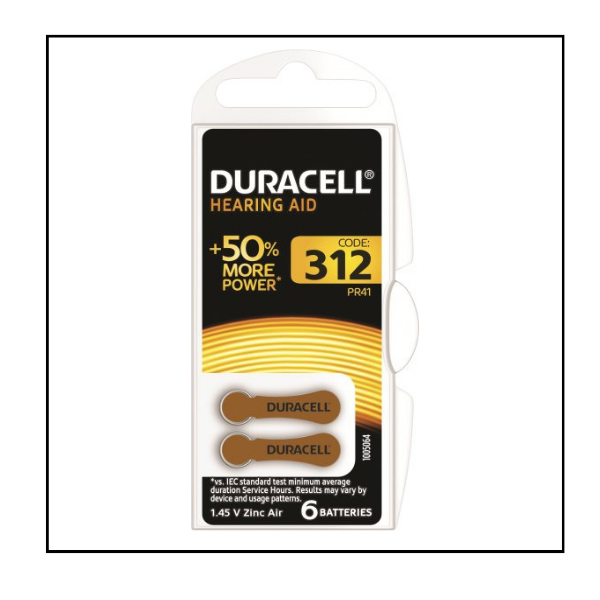 دوراسيل – بطاريات لأجهزة السمع رقم 312 – 6 قطع – من Duracell