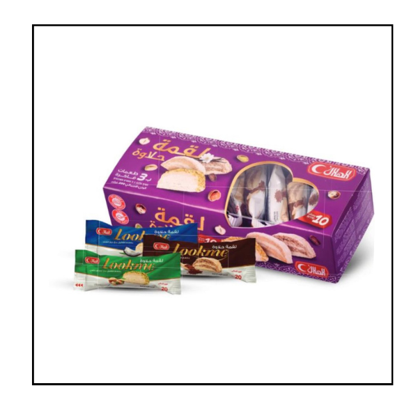 حلاوة الهلال لقمة 3 نكهات، 10 قطع × 20 غم